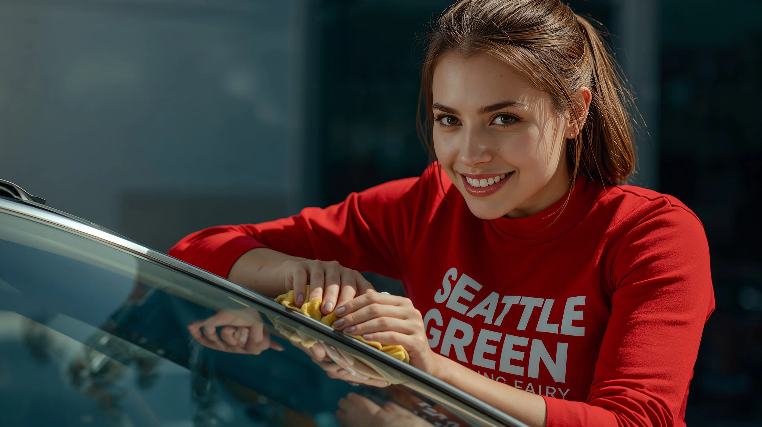Professional windshield and glass cleaning service for vehicles in Seattle