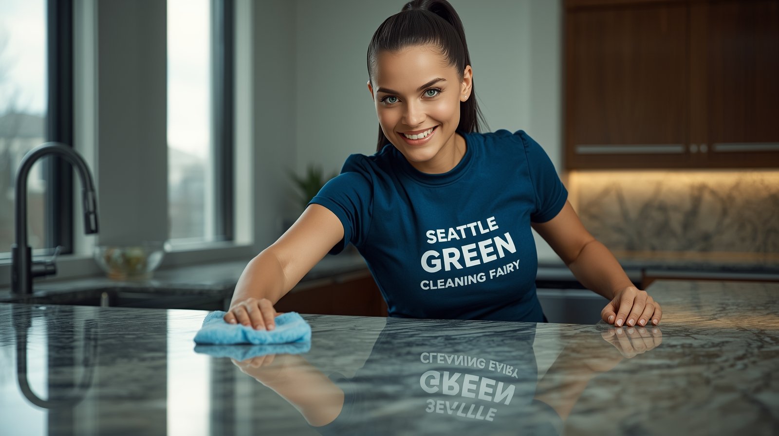Granite countertop kitchen cleaning service in Seattle