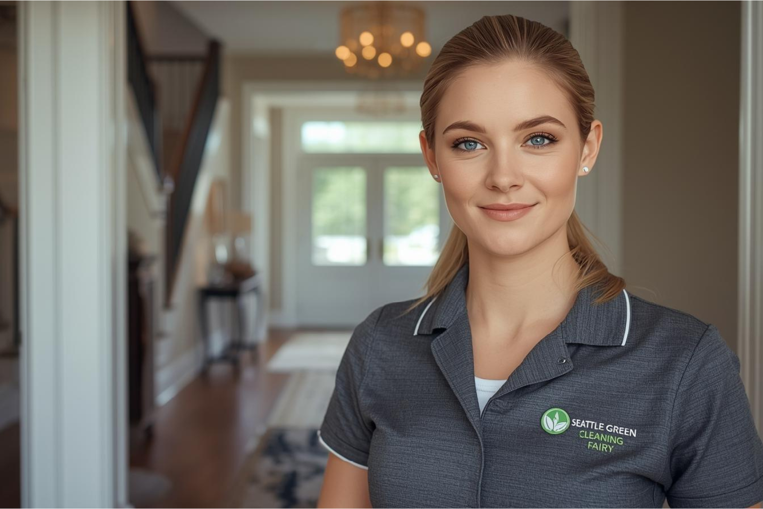Seattle Green Cleaning Fairy vacuuming a North Beacon Hill home entryway