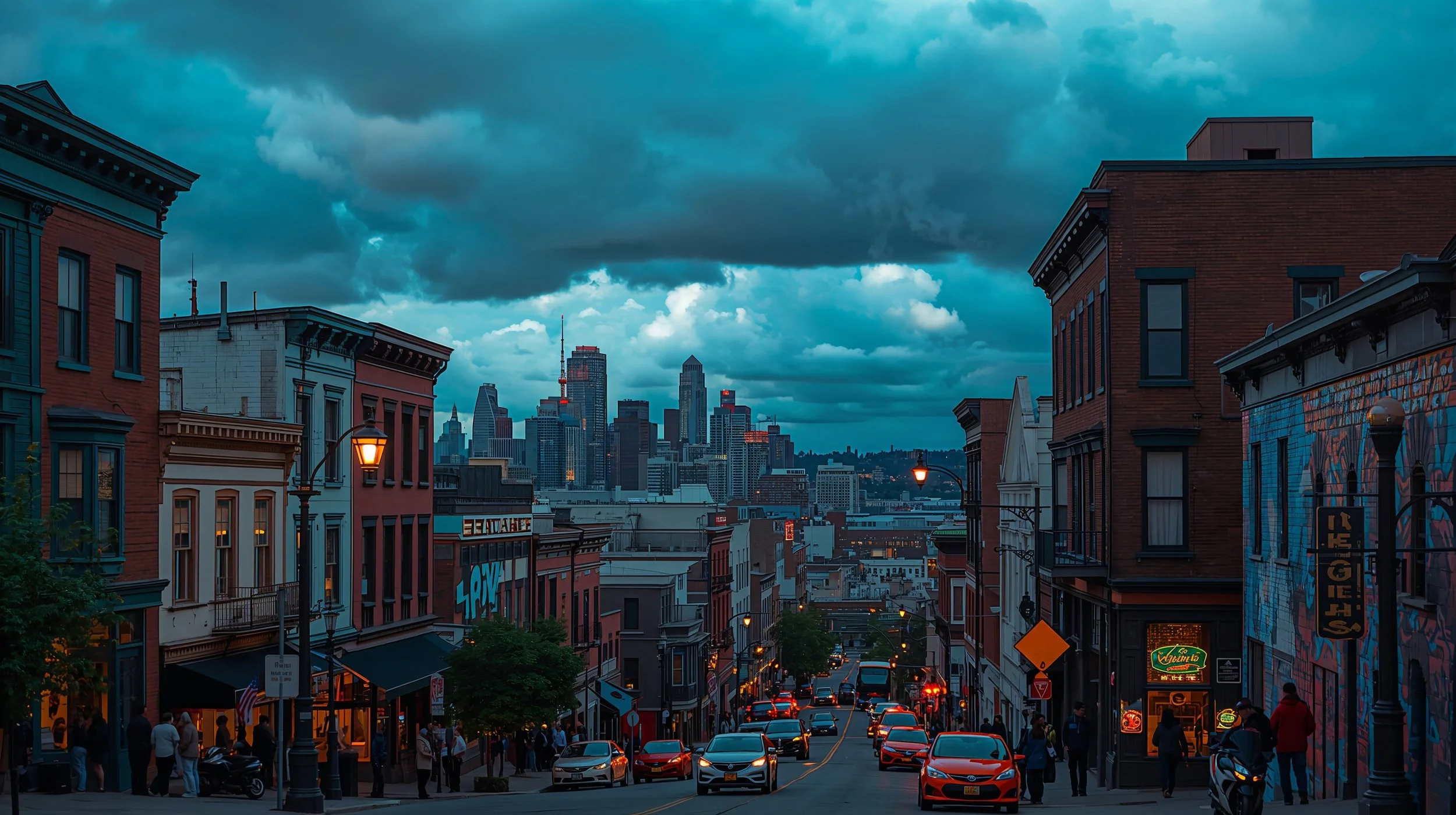 Capitol Hill neighborhood street scene in Seattle Washington