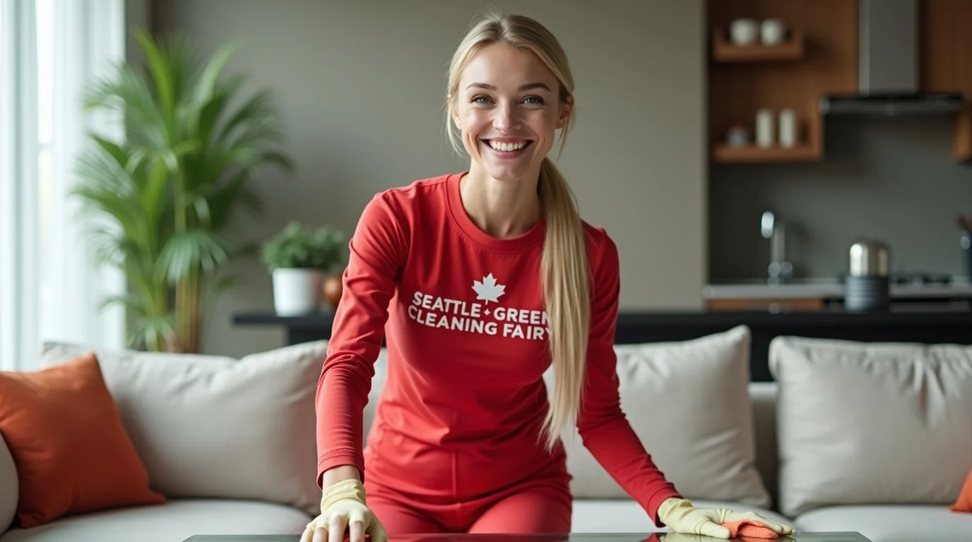 Seattle Green Cleaning Fairy professional cleaning a Maple Leaf Seattle living room