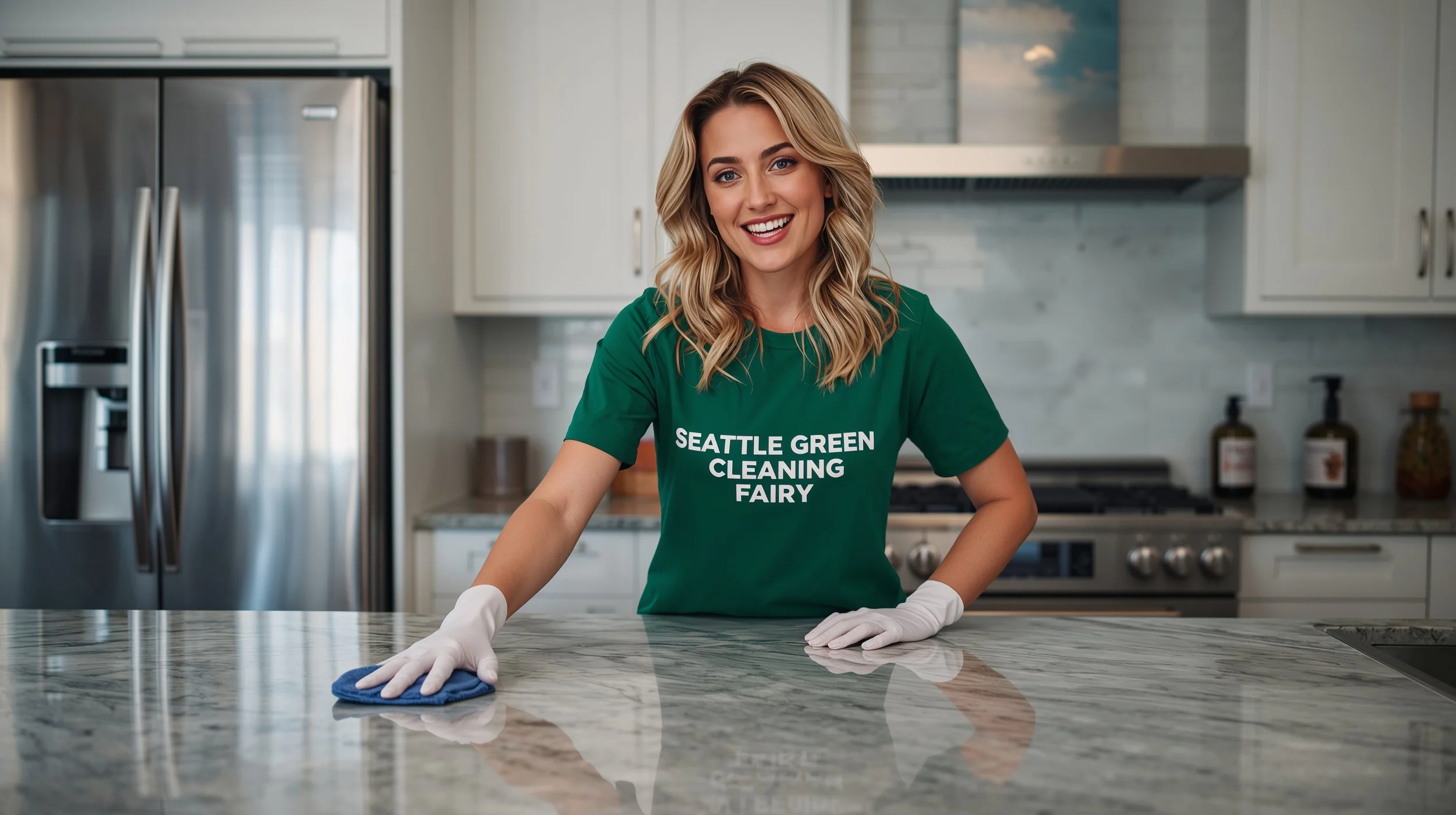 Beacon Hill Seattle kitchen cleaning performed by Seattle Green Cleaning Fairy professional cleaner