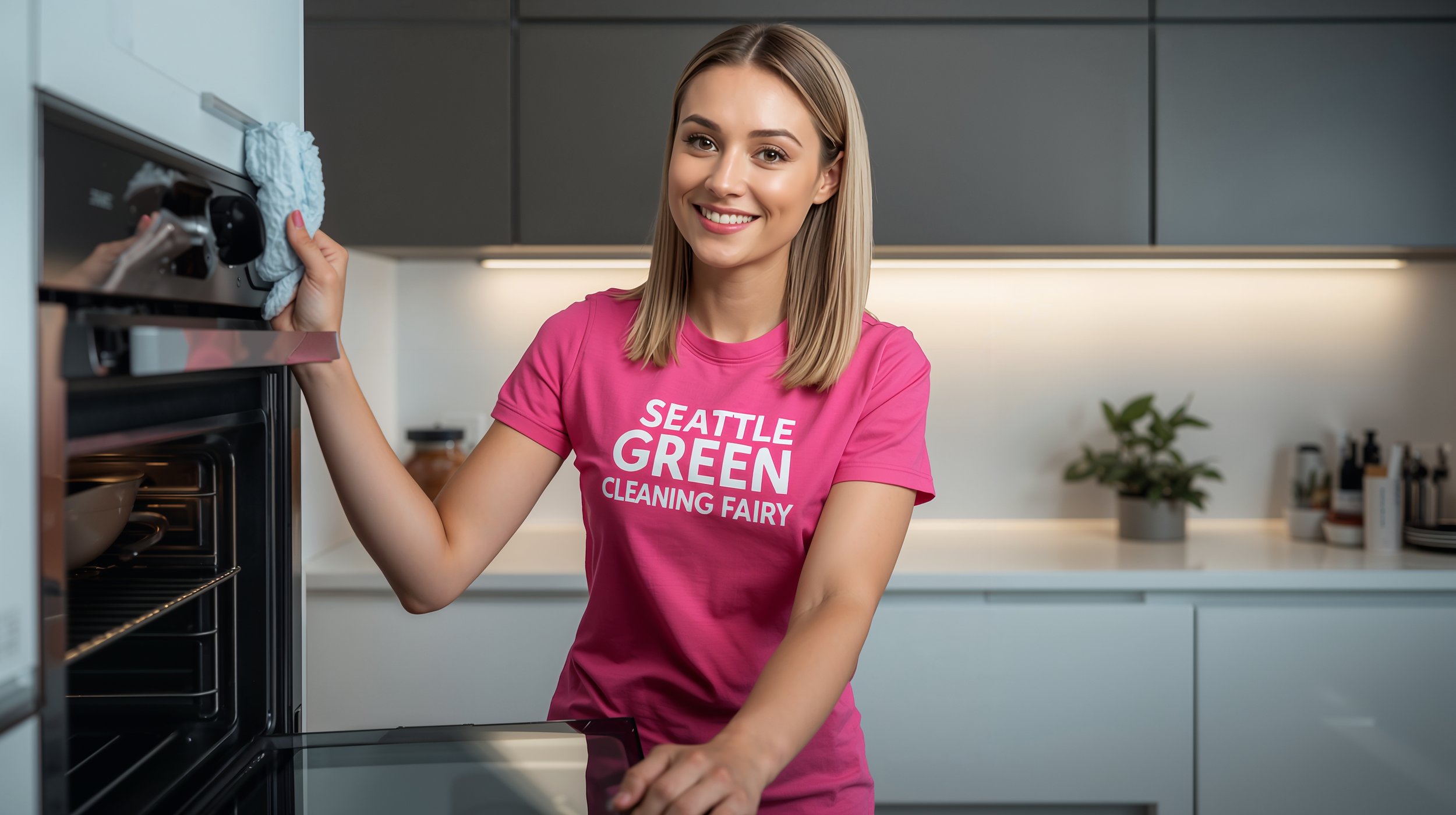 Seattle Green Cleaning Fairy cleaning oven door in Newcastle Washington