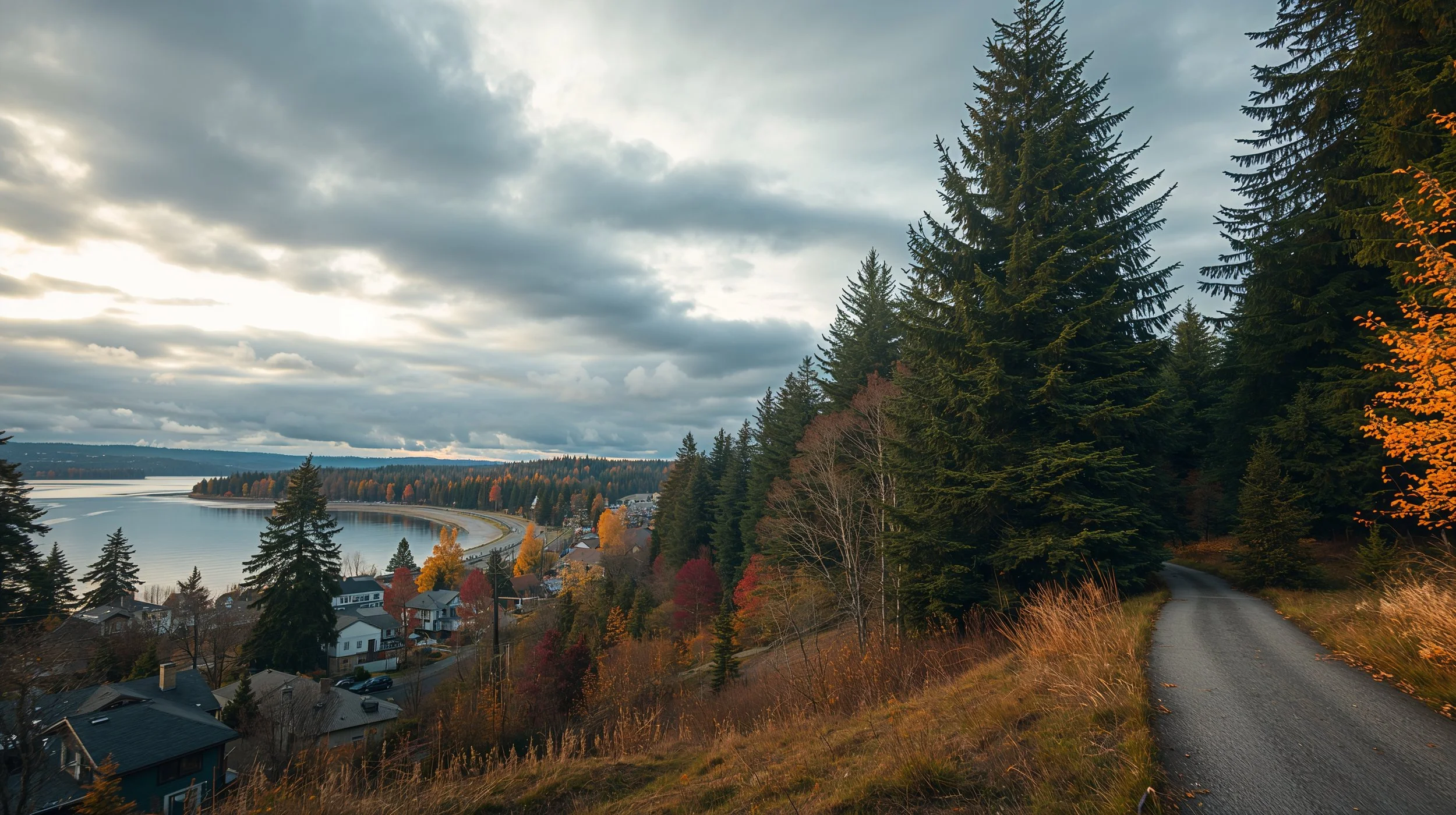 Lake Forest Park with Burke Gilman Trail and wooded surroundings