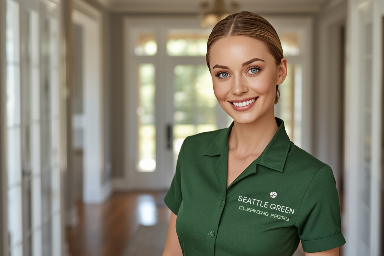 Seattle Green Cleaning Fairy vacuuming a Meadowbrook Seattle home entryway