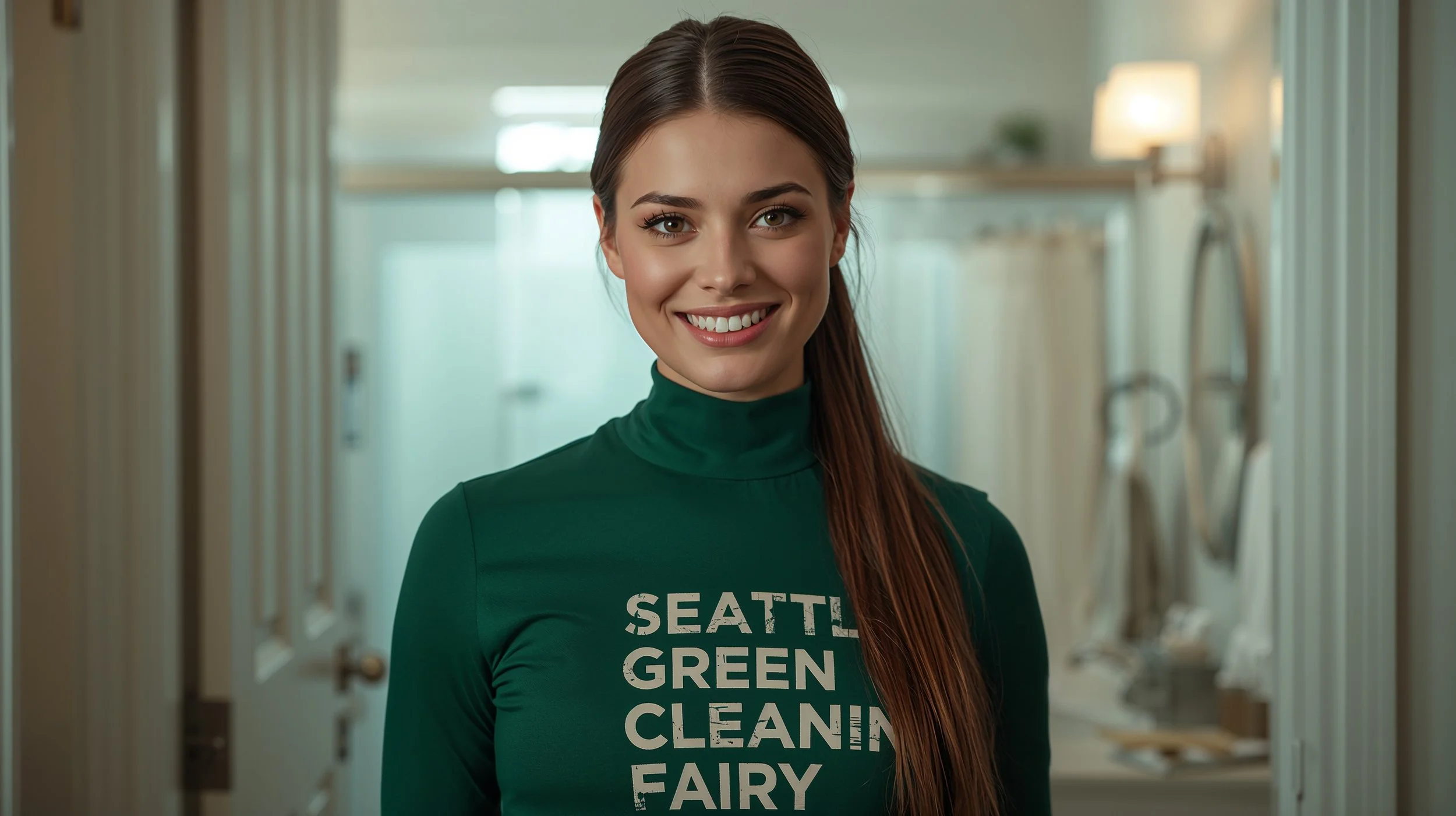 Professional cleaner servicing bathtub drain in Seattle home