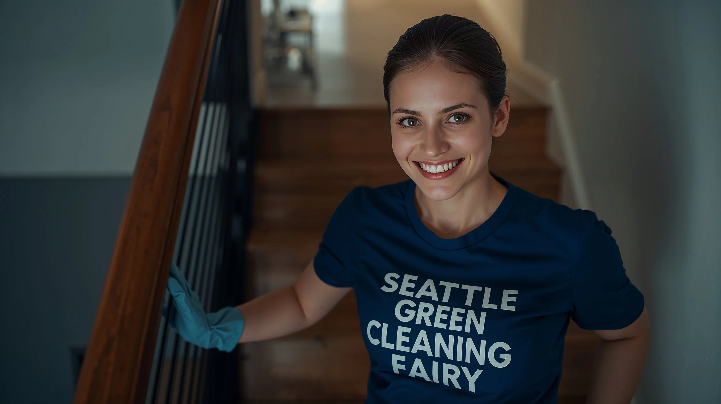 Staircase cleaning service in Brighton Seattle by Seattle Green Cleaning Fairy professional
