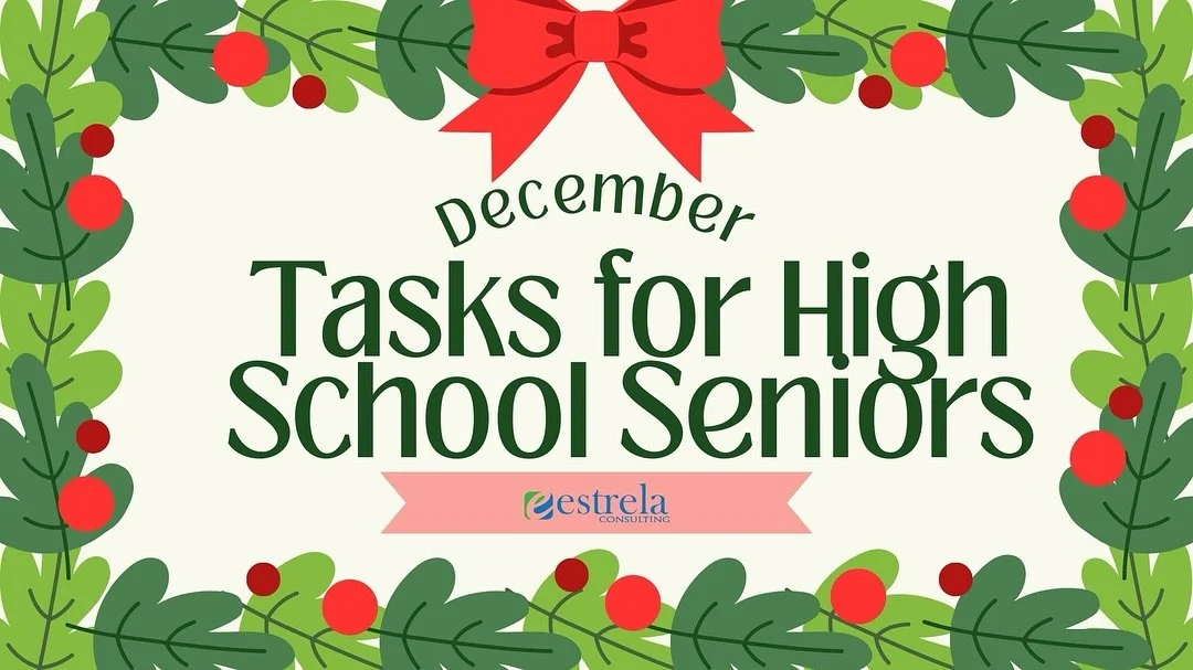 Use some of your spare time in the month of December and your Christmas break to complete tasks related to applying for college ⛄️🧣❄️

Here are some tasks you should complete during December: 

#collegeplanning #collegeprep #highschooltocollege #col