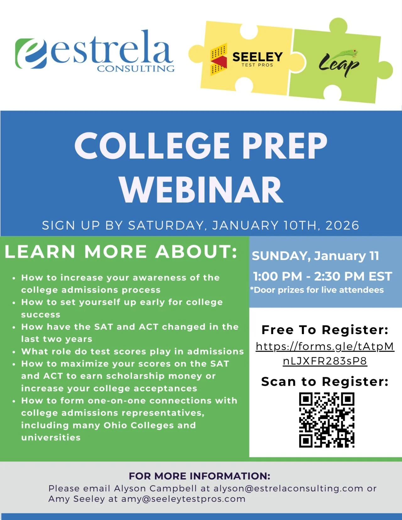 FREE WEBINAR: Virtual College Prep Workshop