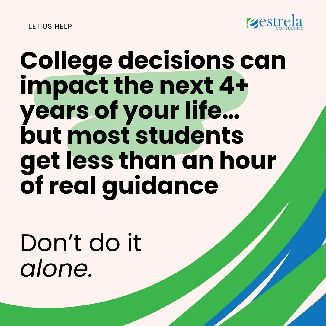 College decisions are too important to navigate alone. We help students build a clear, personalized plan; from strategy to essays to career direction.

Let&rsquo;s build yours🤝

Schedule your free discovery call HERE: 
https://meetings.hubspot.com/k