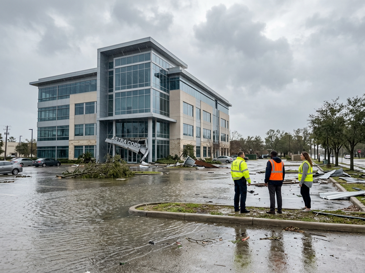 After a Florida hurricane, business owners review damage.