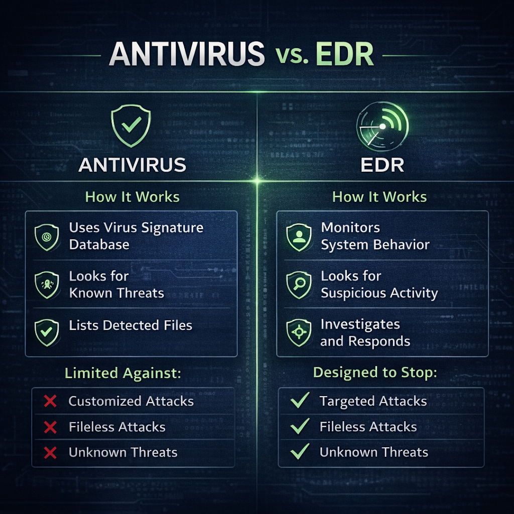 Antivirus vs EDR Comparison Chart