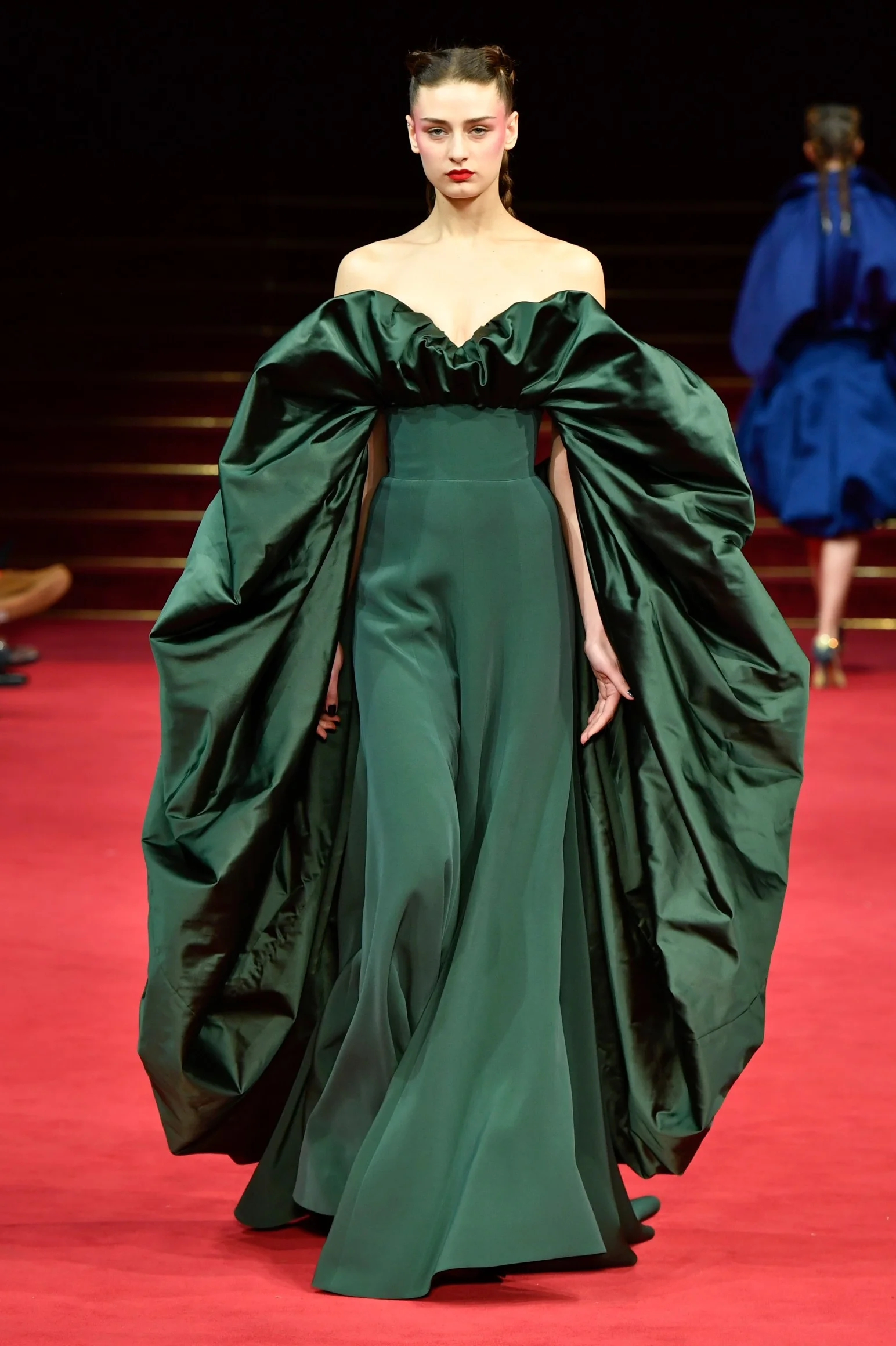 green haute couture dress
