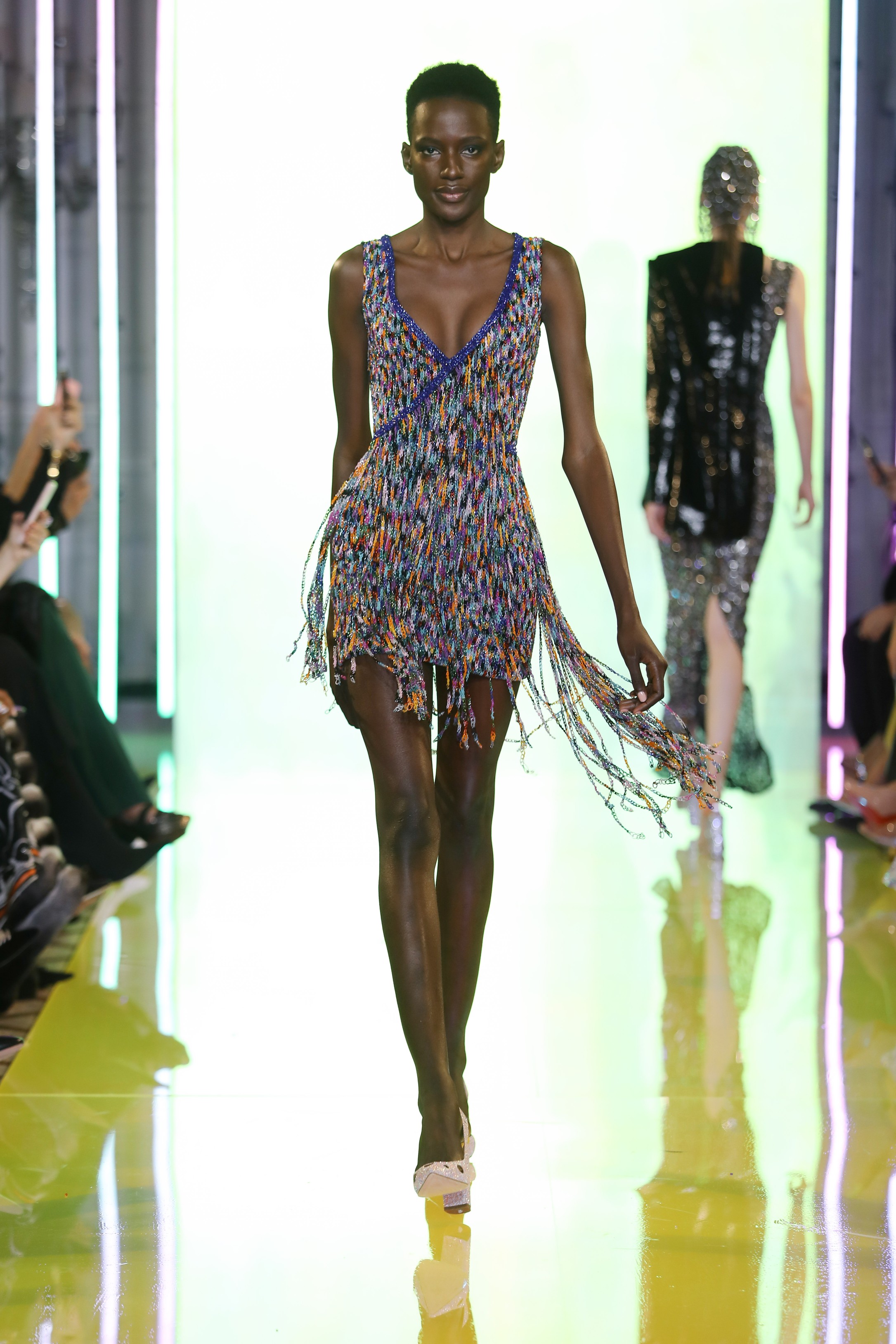SS19-26- Black Mini Dress Featuring Braided Beads Of Fringes Highlighted Braided Neckline   .jpg