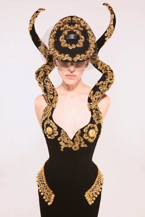 schiaparelli dress gold Schiaparelli Gold Chain Strap Textured Mini Dress White / M main image 1