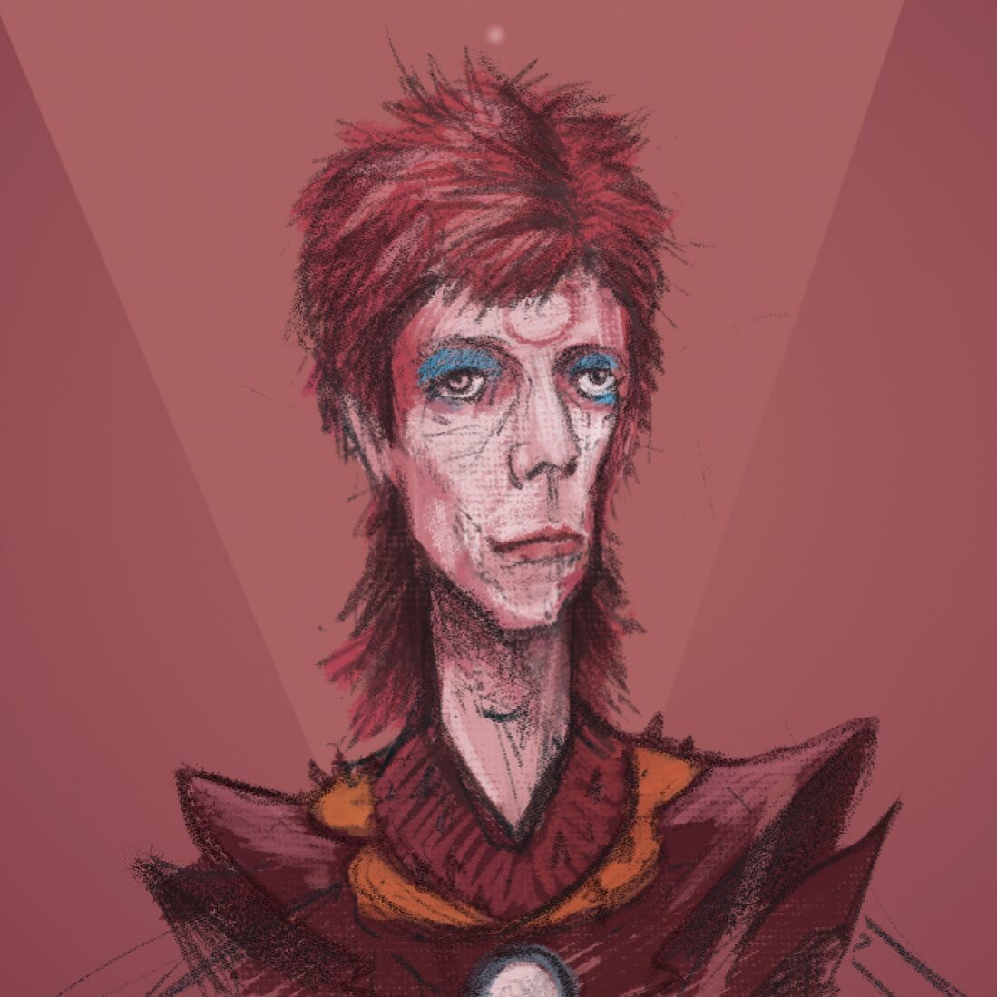 Went and saw @moonagemov last night. What an incredible subject and the film itself was a piece of art! I worked on a morning doodle of #davidbowie as a Saturday morning cartoon character! I could&rsquo;ve probably listened to that space oddity talk 