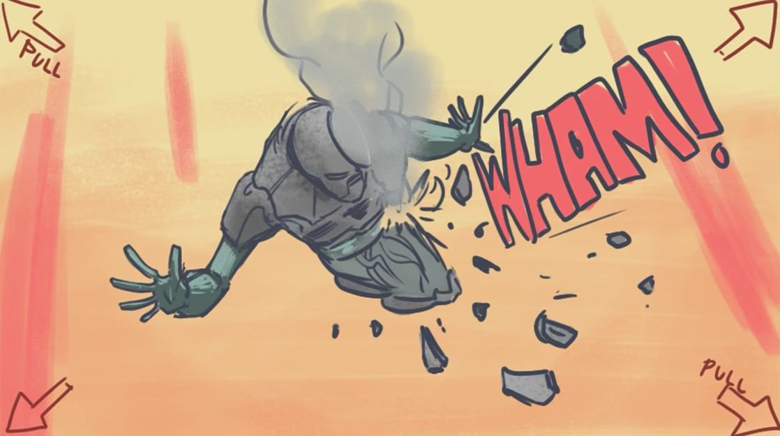 For those of you (very) patiently waiting for Manifest : Future Issue IV, here&rsquo;s a little sneak peak at a blip of a moment that happens in it. Thanks to my storyboarding class, I&rsquo;m getting to plan out A BUNCH of this stuff so progress is 
