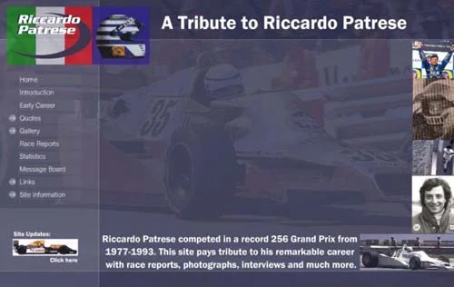 1999 - The first Riccardo Patrese website