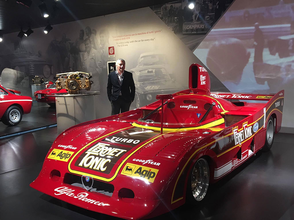 Riccardo's first drive in an Alfa racing car came during a test at Balocco in a T33 in 1977.