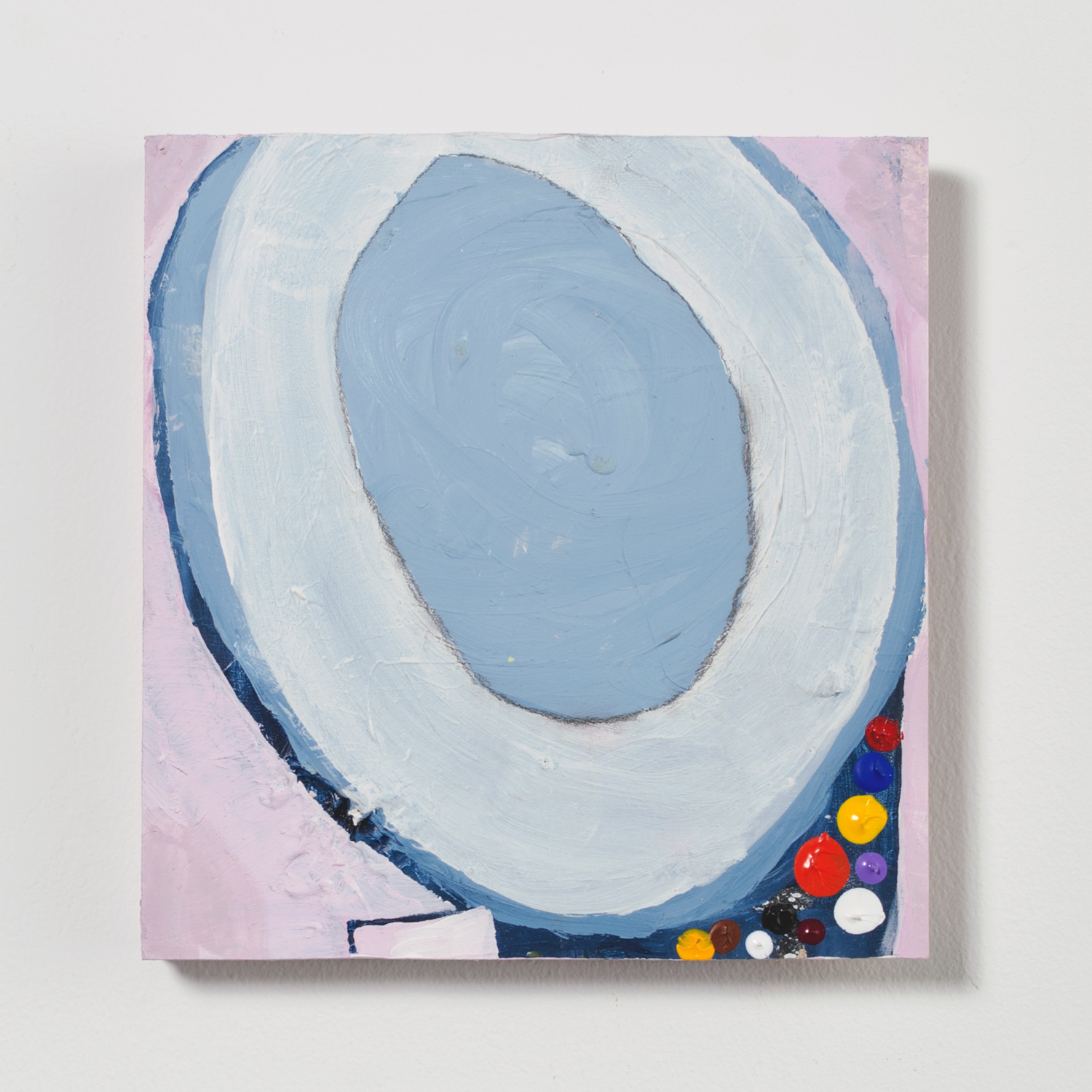 Blorg, 2016, acrylic, acrylic and graphite on wood, 8.5 x 8 x 1 in