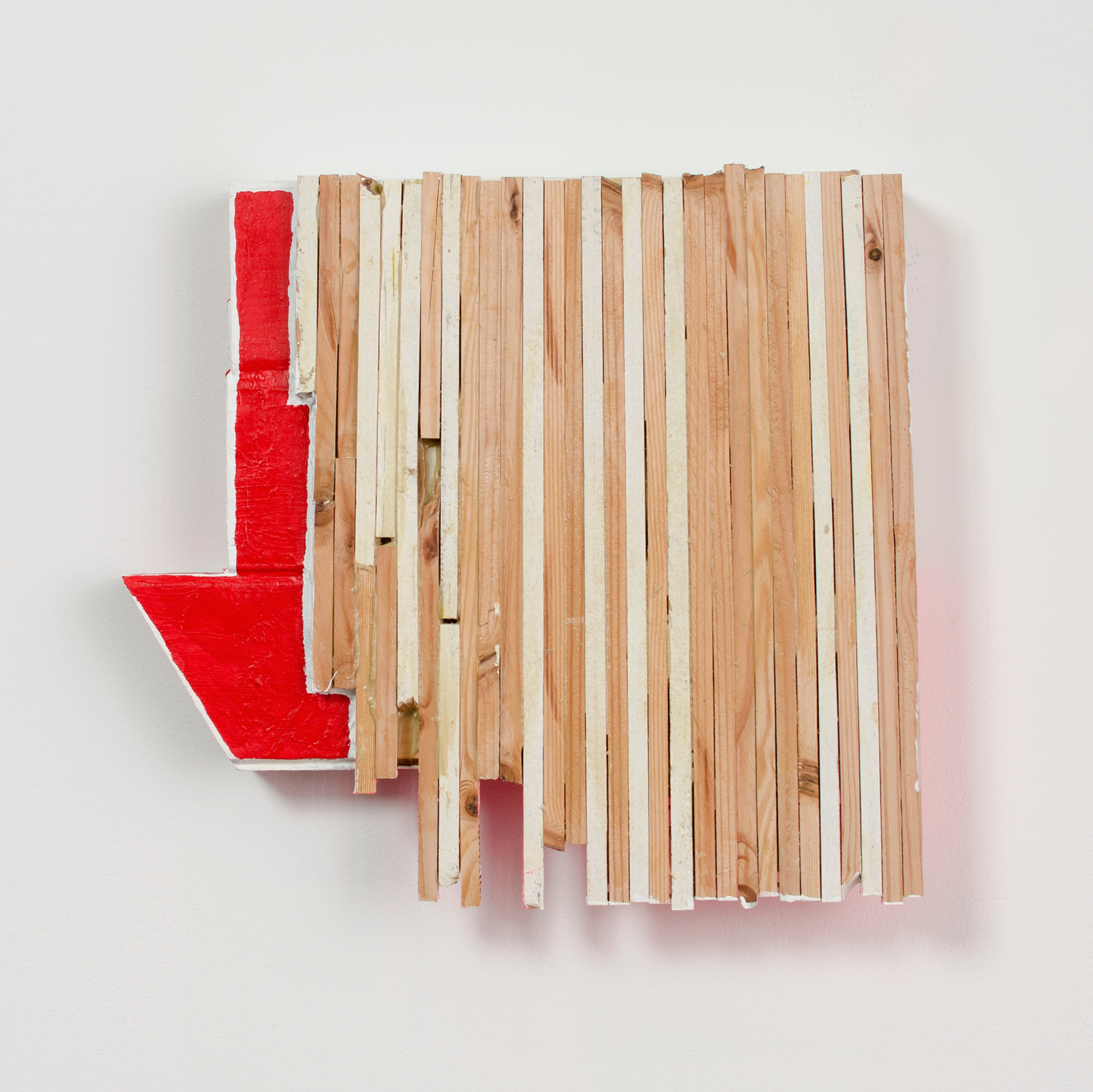 Chop Sticks , 2016, acrylic, enamel on wood, 13 x 14 x 2 in