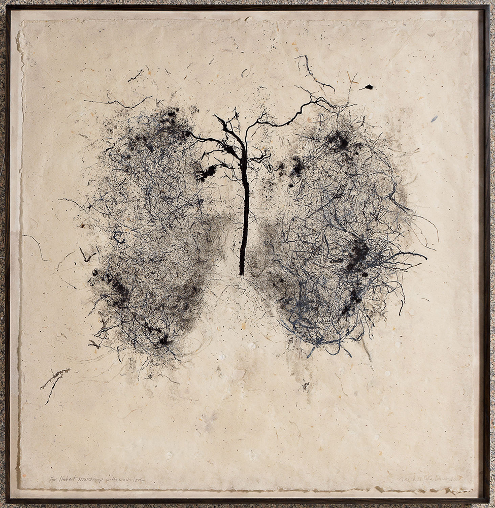Lungs, (2007), Organic Material on abaca paper, 4 x 4 ft.