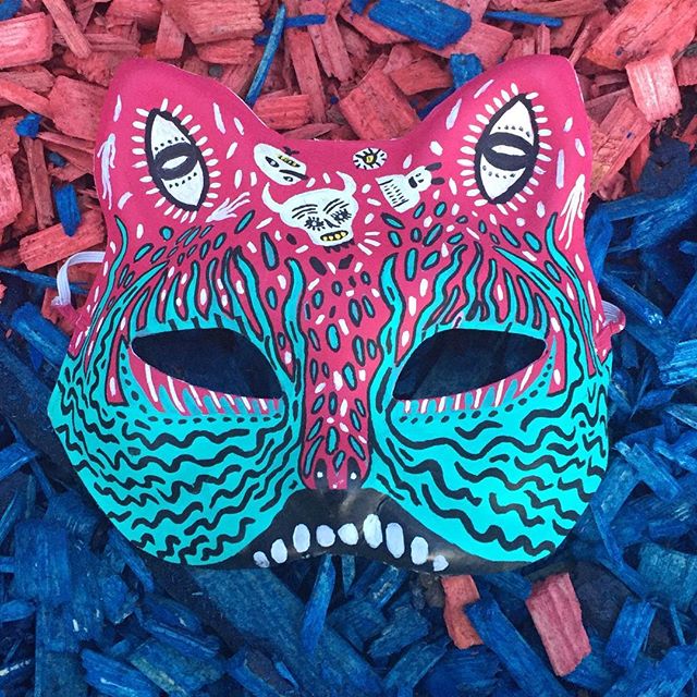 The keystone of my new visual branding - custom work by awesome @axstonee 🎭🎨🎶🙃 #music #mask #art #design #handmade