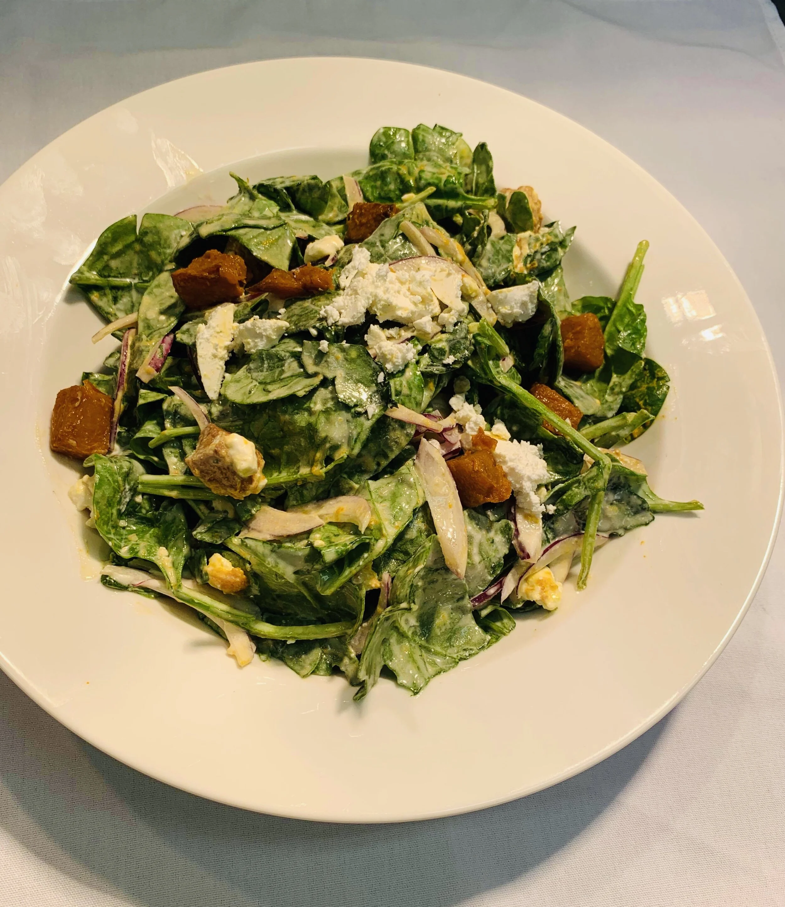 Roast Pumpkin, Fetta &amp; Spinach Salad