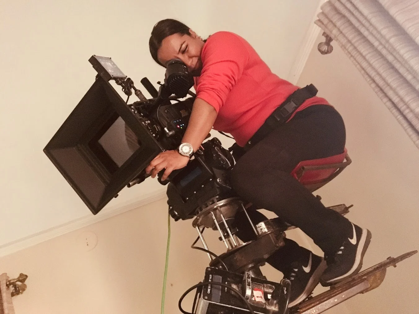 On the crane for Ek Nirnay 