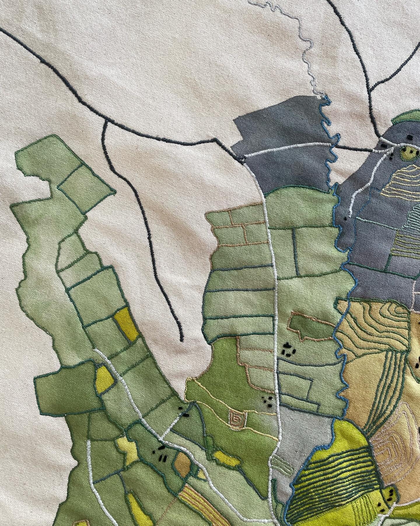 Here are some close-ups of my current map commission of a Yorkshire valley. It&rsquo;s getting there!
#textileart #contemporarytextiles #textileartist #stitchedmap #mapart #landscapeart #map #yorkshire #katetarlingtextiles
