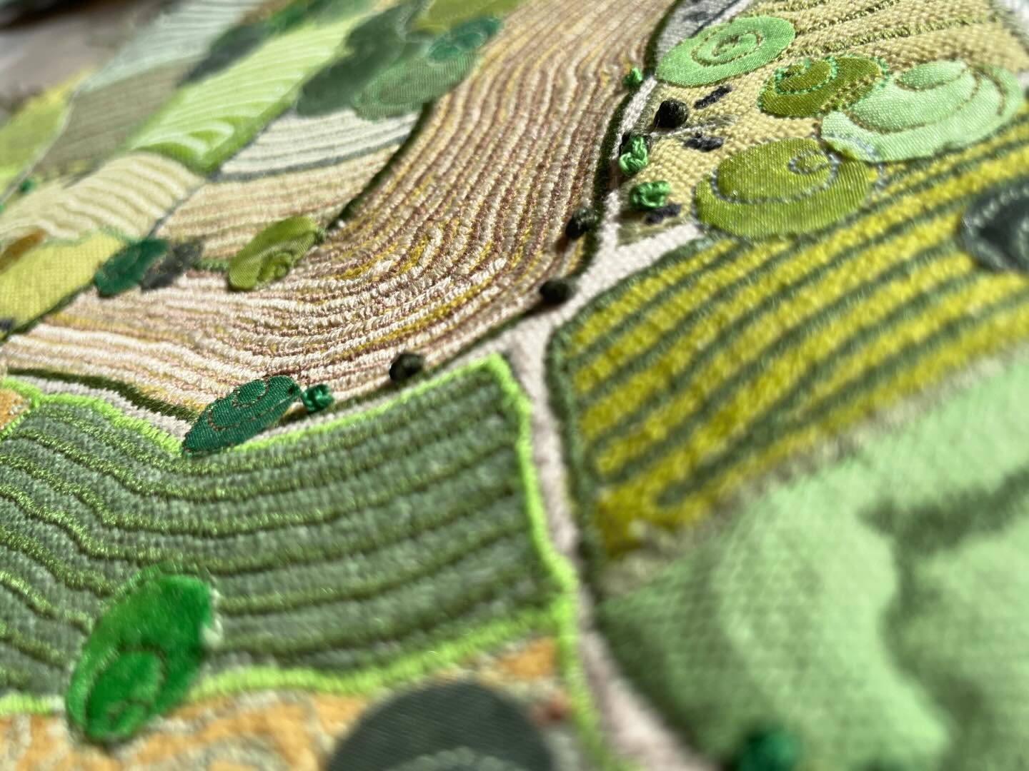 Some close ups of my current map commission.  #map #stitchedmap #textileart #stitchedart #contemporarytextiles #landscapeart #bristolartist #katetarlingtextiles
