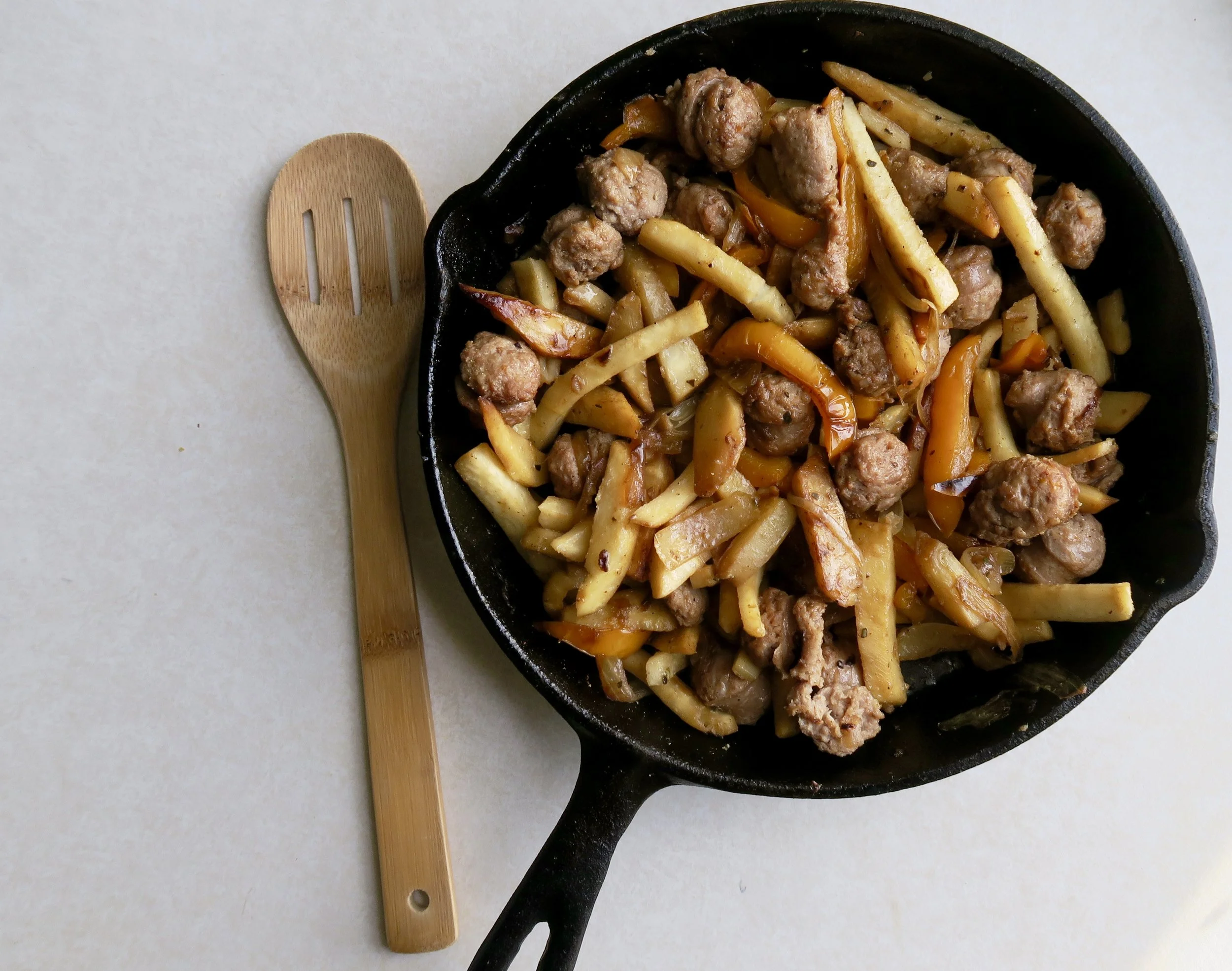 Celeriac & Sausage Skillet