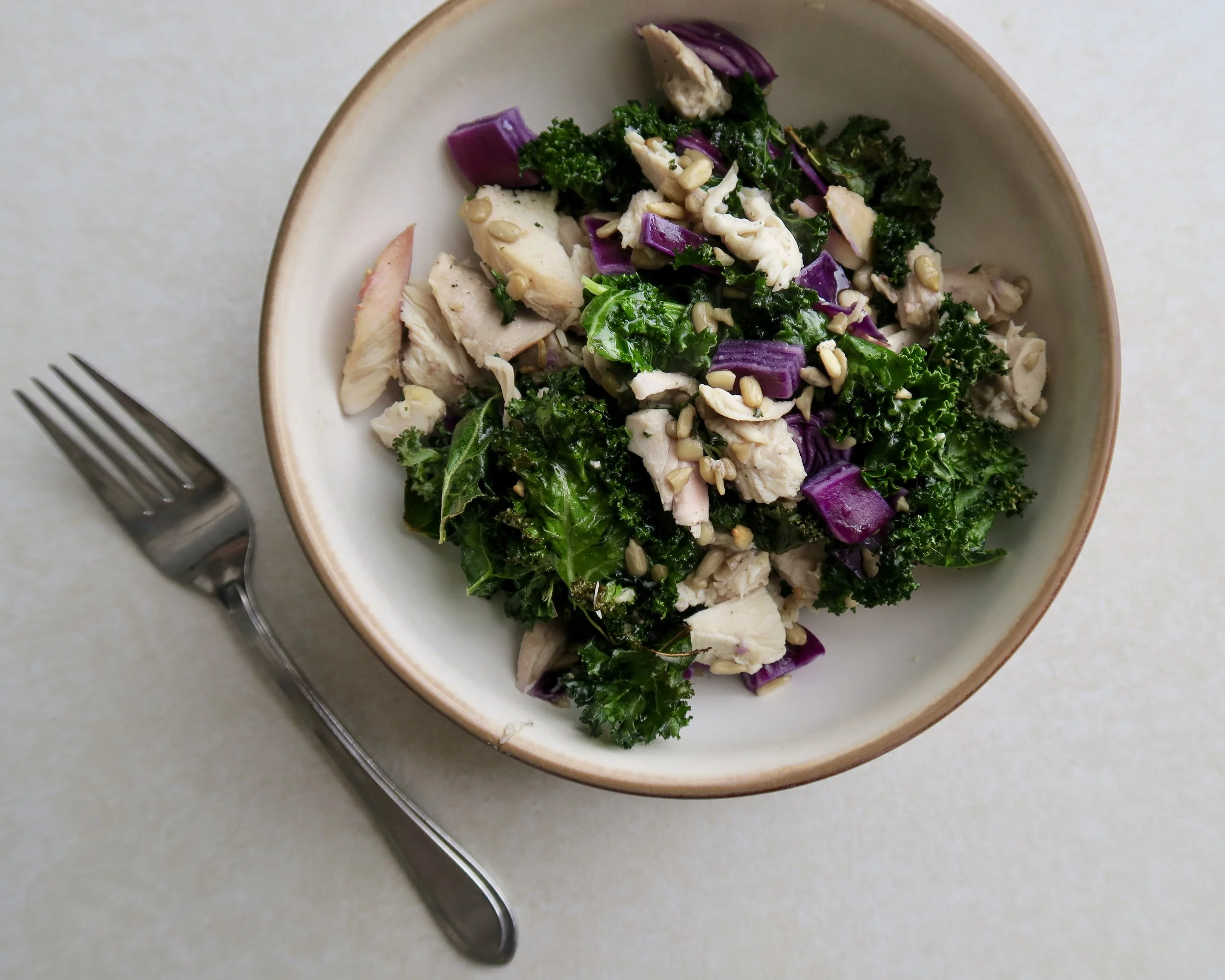 Roasted Kale & Chicken Salad