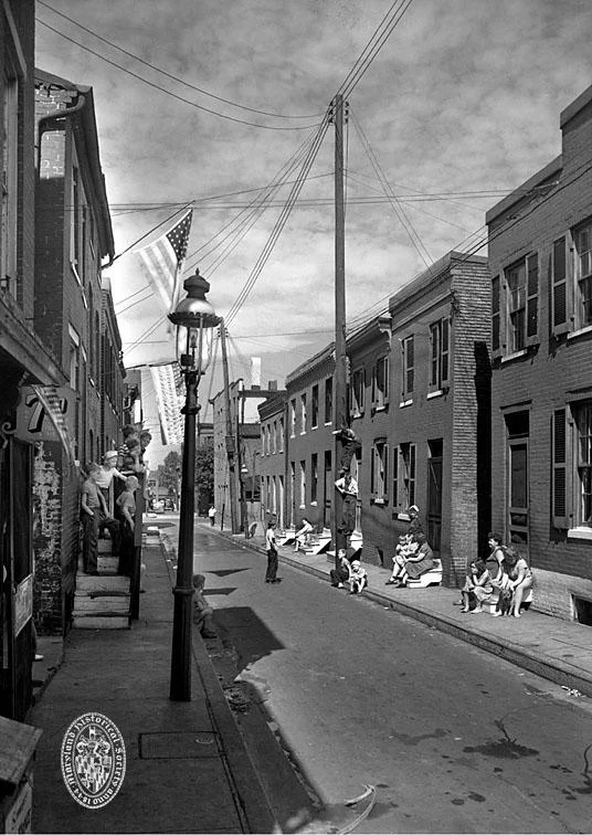 Stoop Sitting, Baltimore, Maryland, circa 1930 Photograph by A. Aubrey Bodine (1906-1970) Baltimore City Life Museum Collection, Maryland Historical Society