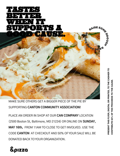 CCA Fundraiser at &amp;Pizza