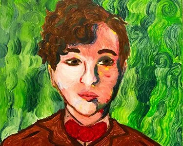SOPHIA BECK, Youth Banner Self-portrait after Vincent Van Gogh SPONSOR Goldcrafting by Phillips & Co.