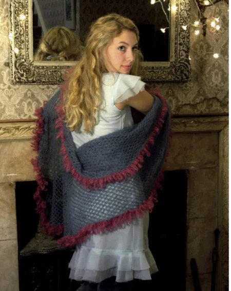 Frill Edged Mohair Shawl