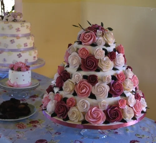 Rose Cake Three Tiered