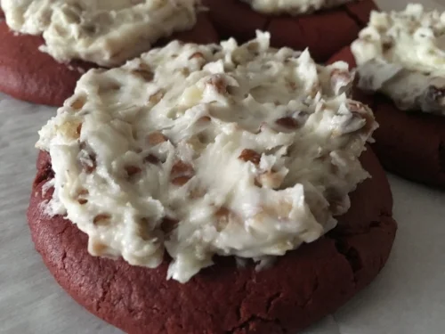 Red Velvet Pecan Cookies