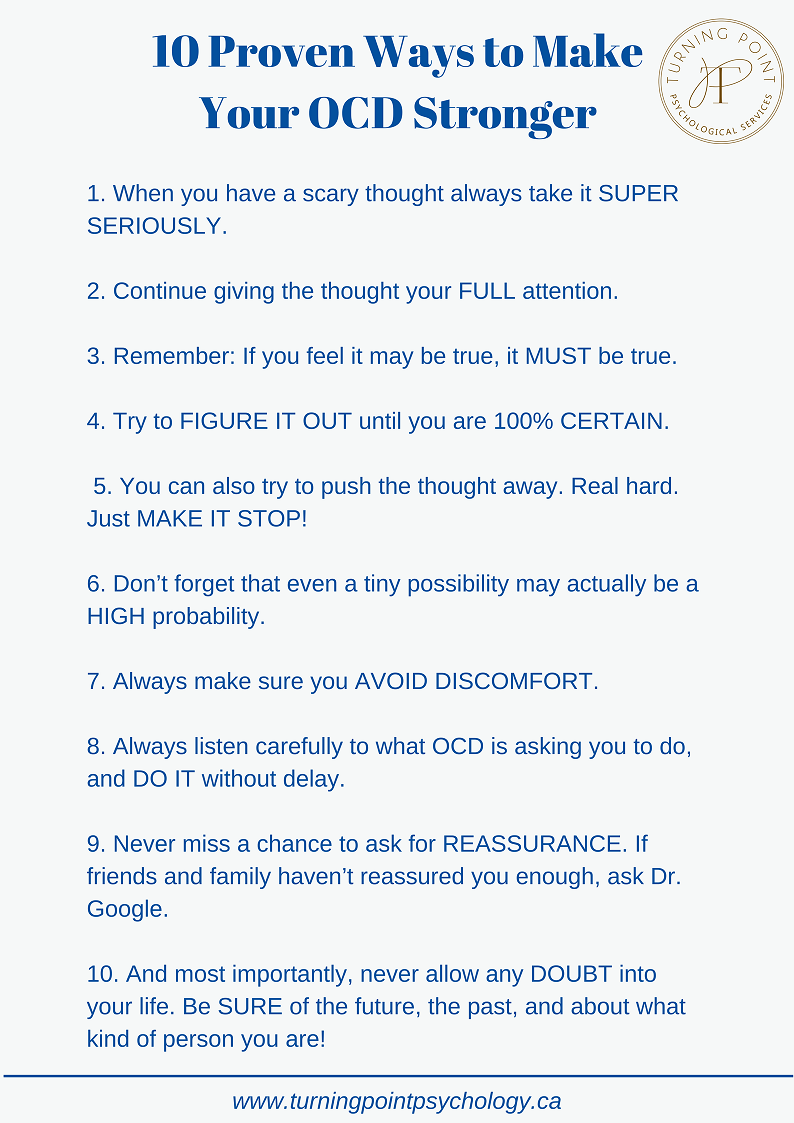 10 Ways to Make OCD Stronger