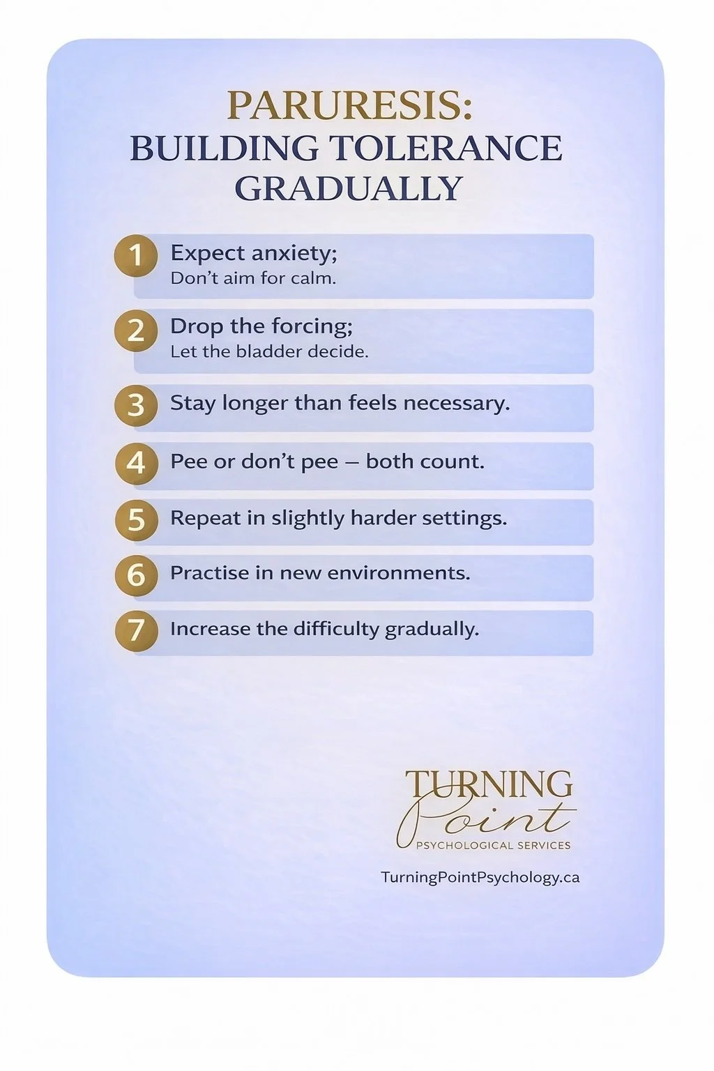 Paruresis: Building Tolerance