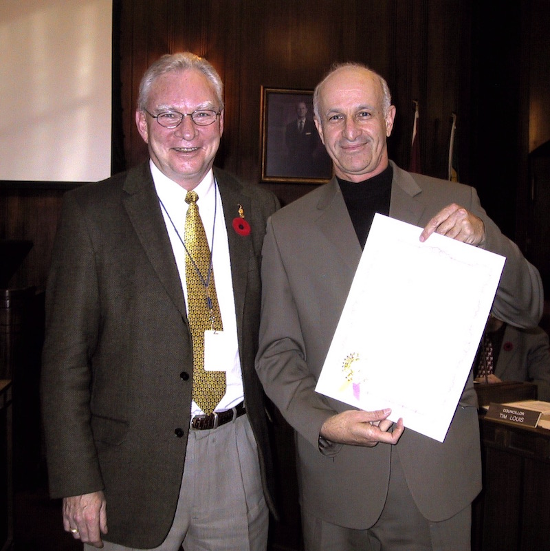 Mayor Larry Campbell and Michael Levenston, Executive Director, City Farmer.