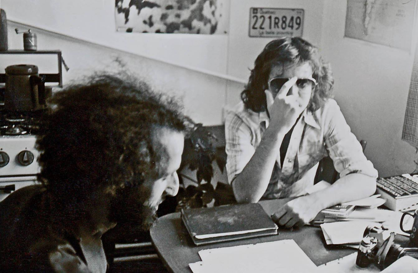 Mike (left), Terry Glavin, Writer, (sunglasses)