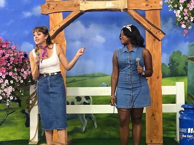 Raj & I singin’ til the cows cows came home yesterday at the state fair..
..come see Smokey Joes, I promise the content is much less wholesome
••
•
•
•
•
•
#kare11 #mnstatefair #greatminnesotagettogether #mntheater #mnactress #theordway #ordwaycenter