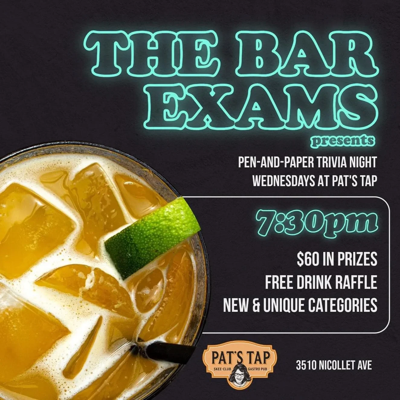 Trivia @ 7:30 PM | FREE | $60 in Prizes