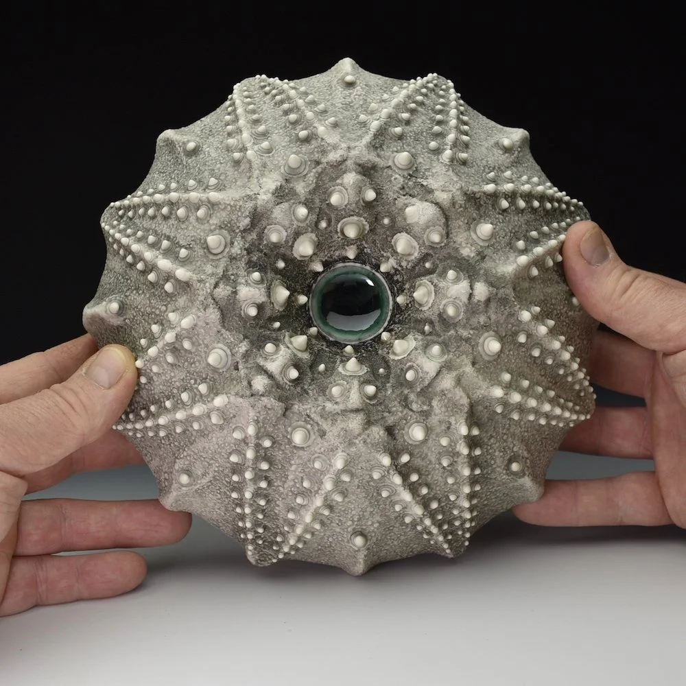 Detail macro photograph of Porcelain Ceramic Wall sculpture Art by Irish Ceramic Artist Darren Francis Cassidy