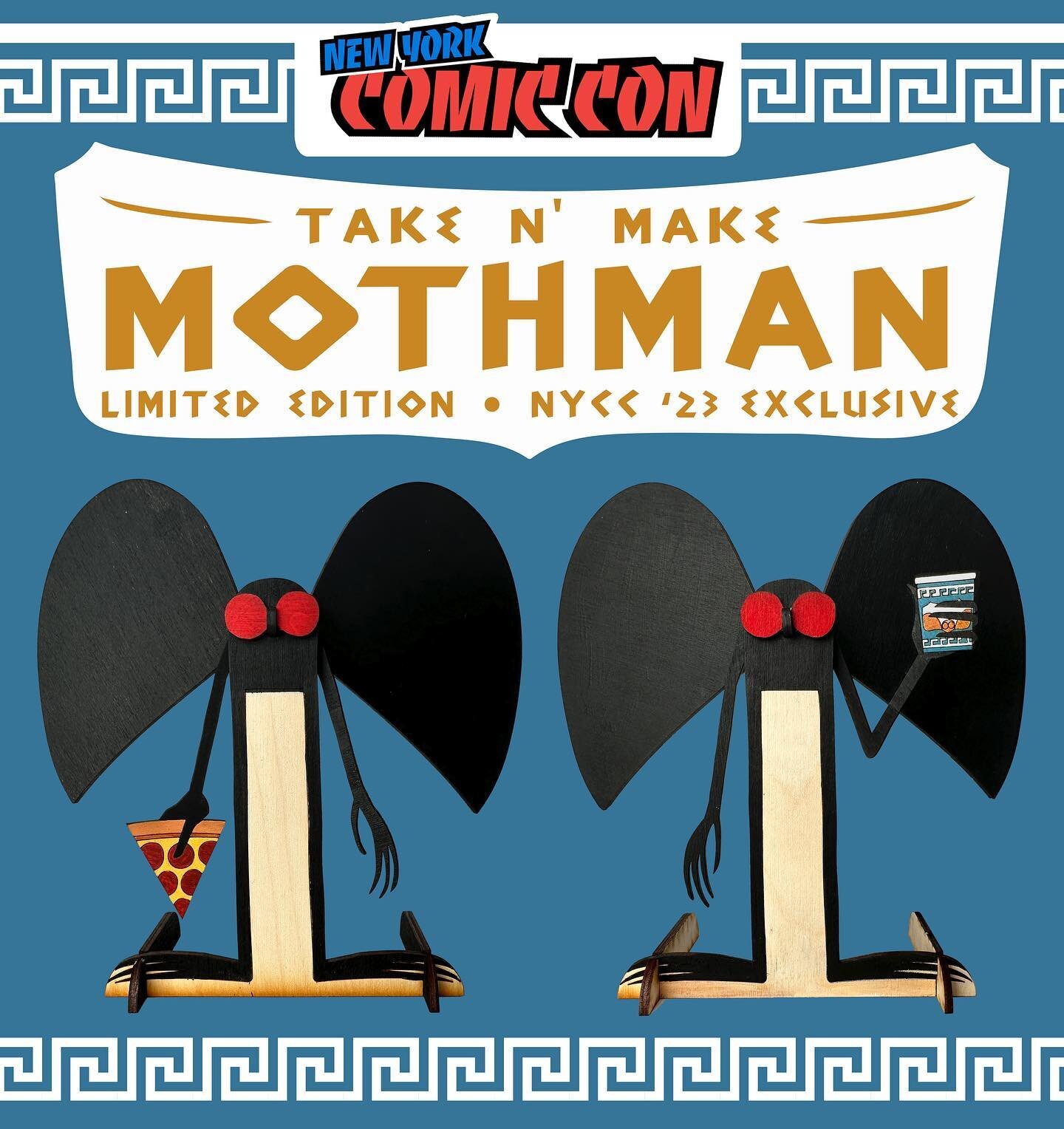 @newyorkcomiccon is finally upon us and back by extremely popular demand are my Take n&rsquo; Make Mothman figures! Designed by my wonderfully talented wife @sarahdesigningthings you can paint these woodcut standees however you&rsquo;d like.

The #NY