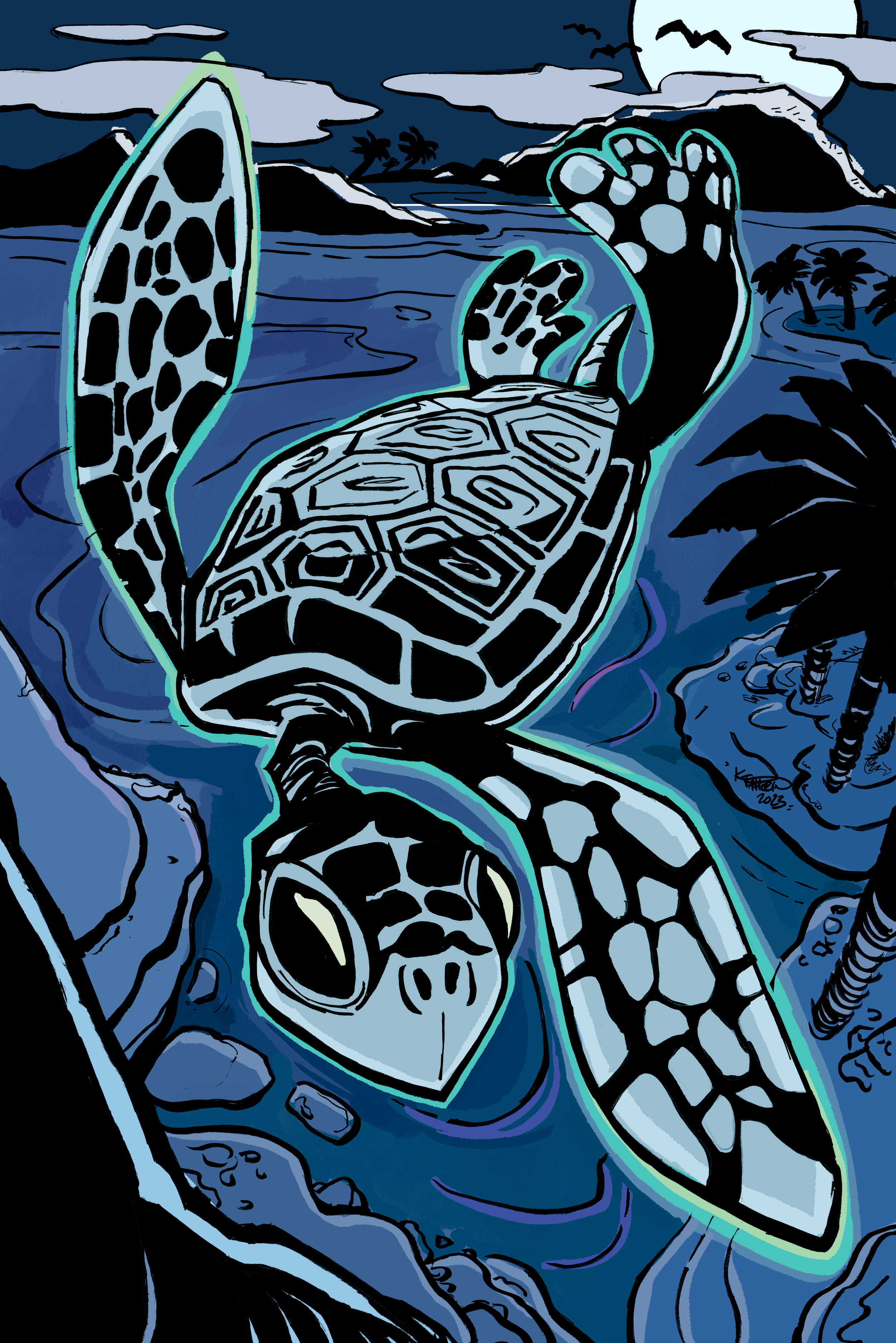 Art for Maui - Flying Turtle