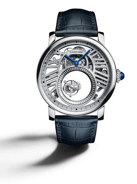 Rotonde de Cartier Mysterious Double Tourbillon watch 45 mm, manual, platinum, leather £188,000 Stockist information:www.cartier.co.uk