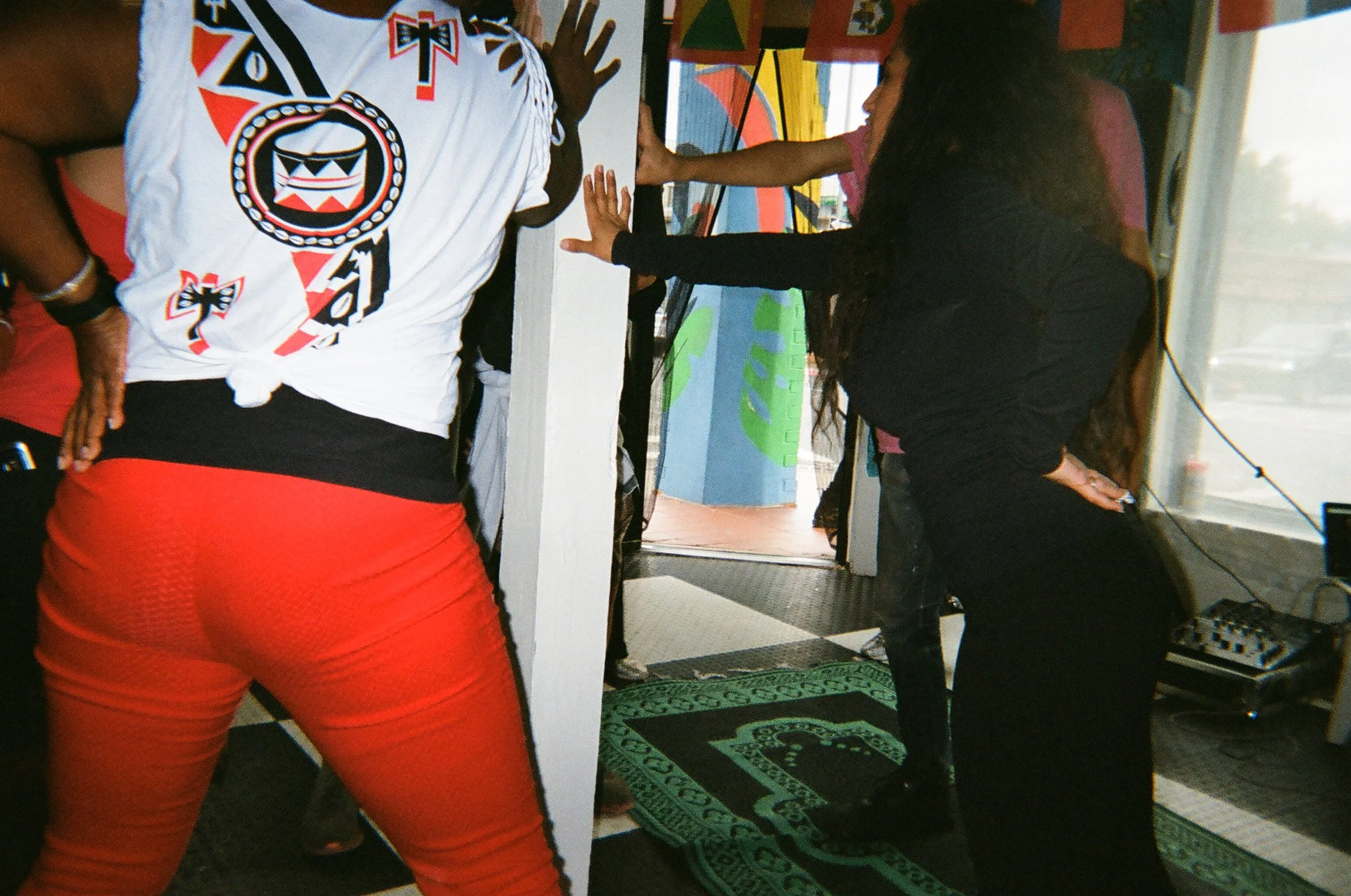  "Wine Pon It 101: Dancehall Dance class" lead by Dulcina Abreu  Dancehall played a crucial role since the late 1940s as a safe space to explore sensuality and joy outside gender/moral normative, starting in Jamaica with reggae roots, and spreading i